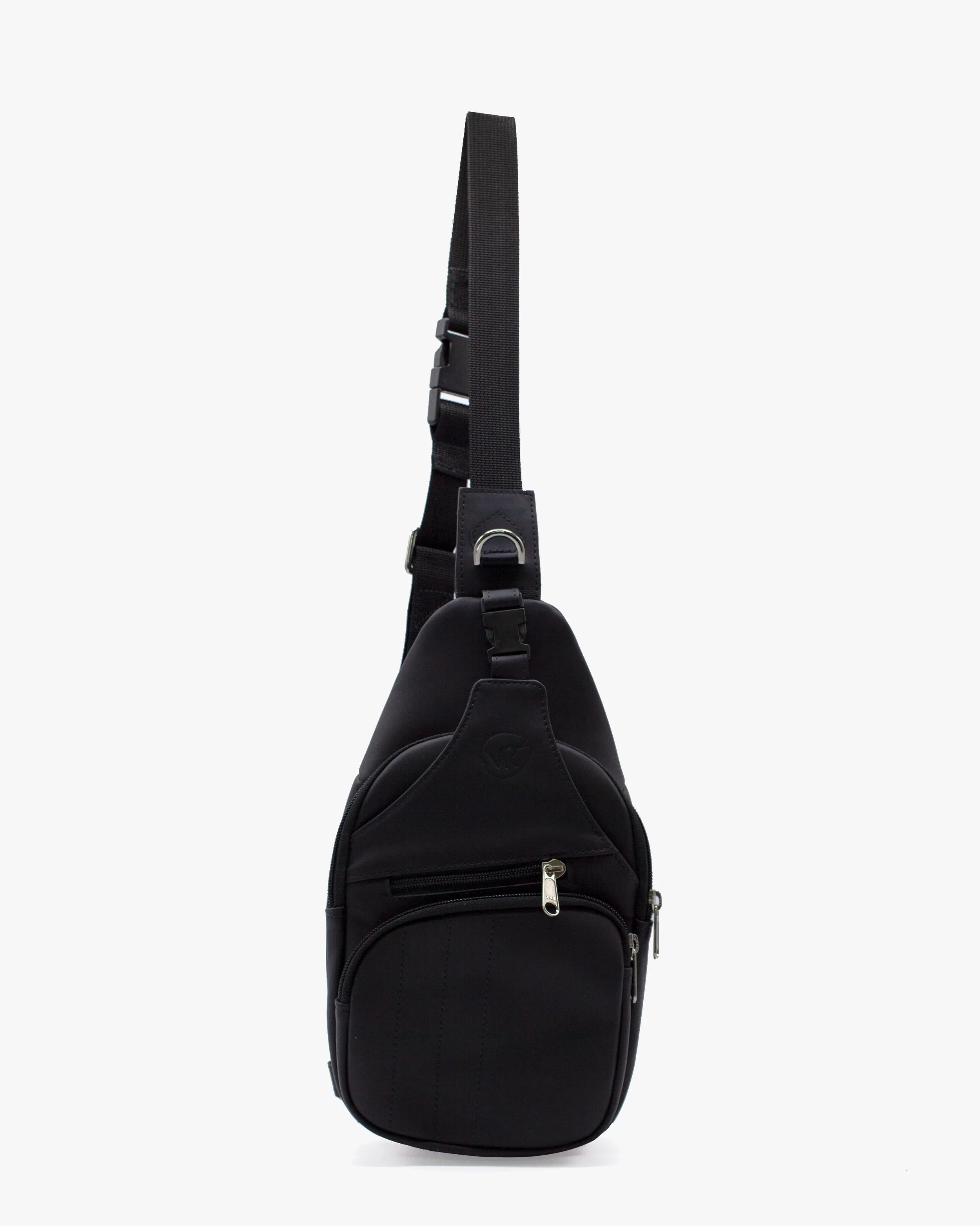 VR SLING BAG IN BLACK COW HIDE LEATHER