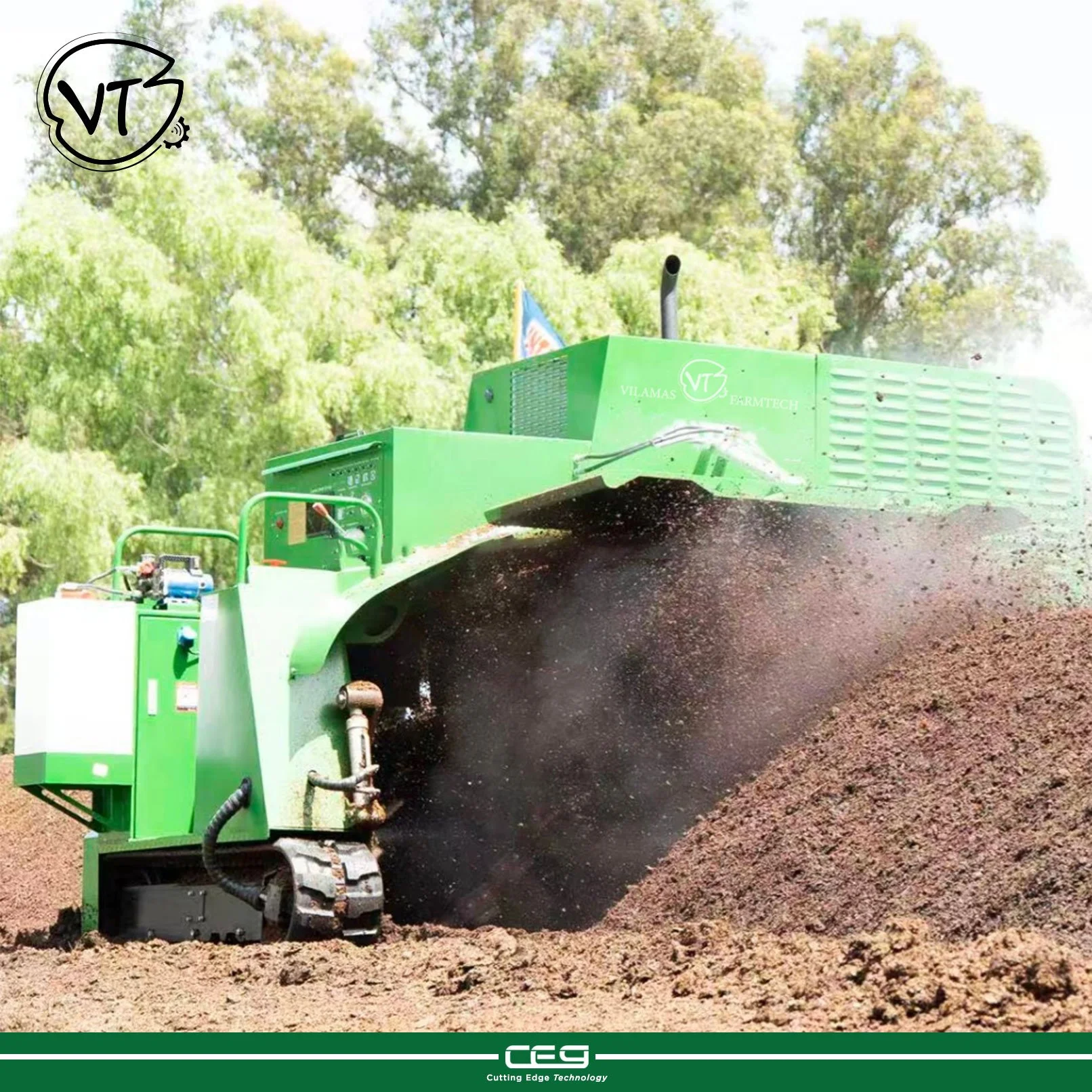 • Compost Turner VR001-300SP เครื่องผสมปุ๋ยหมัก