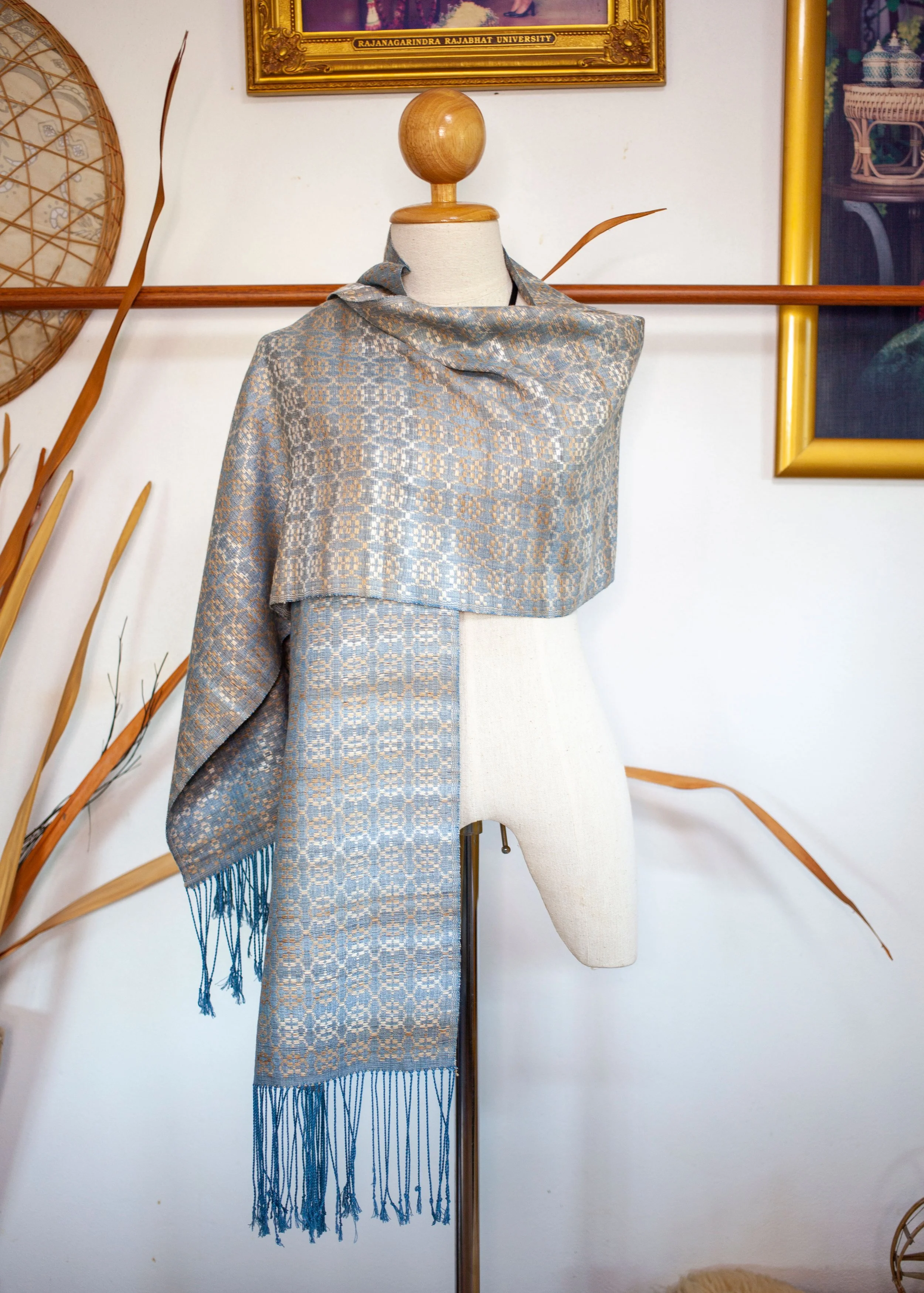 VI Scarf Crystal in Indigo and Ebony fruit