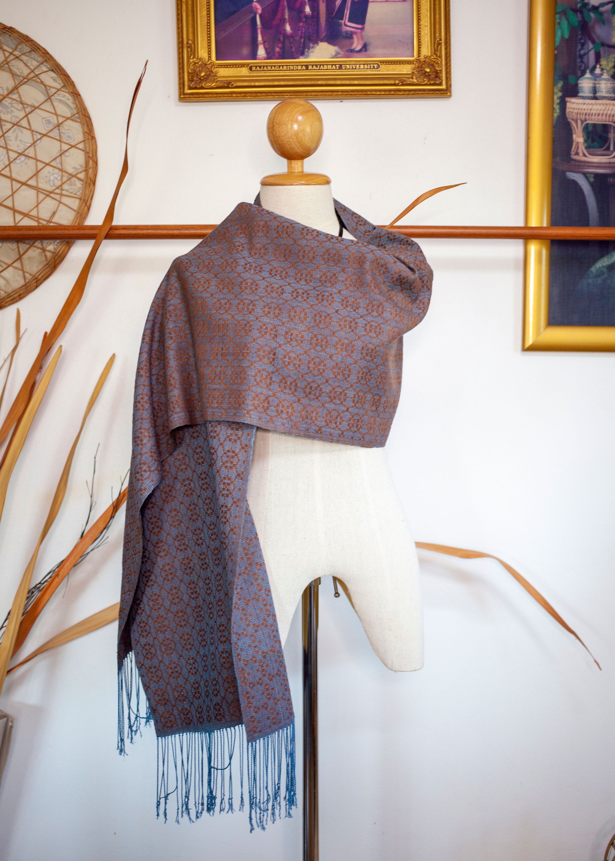 VI Scarf Crystal in Indigo and Ebony fruit