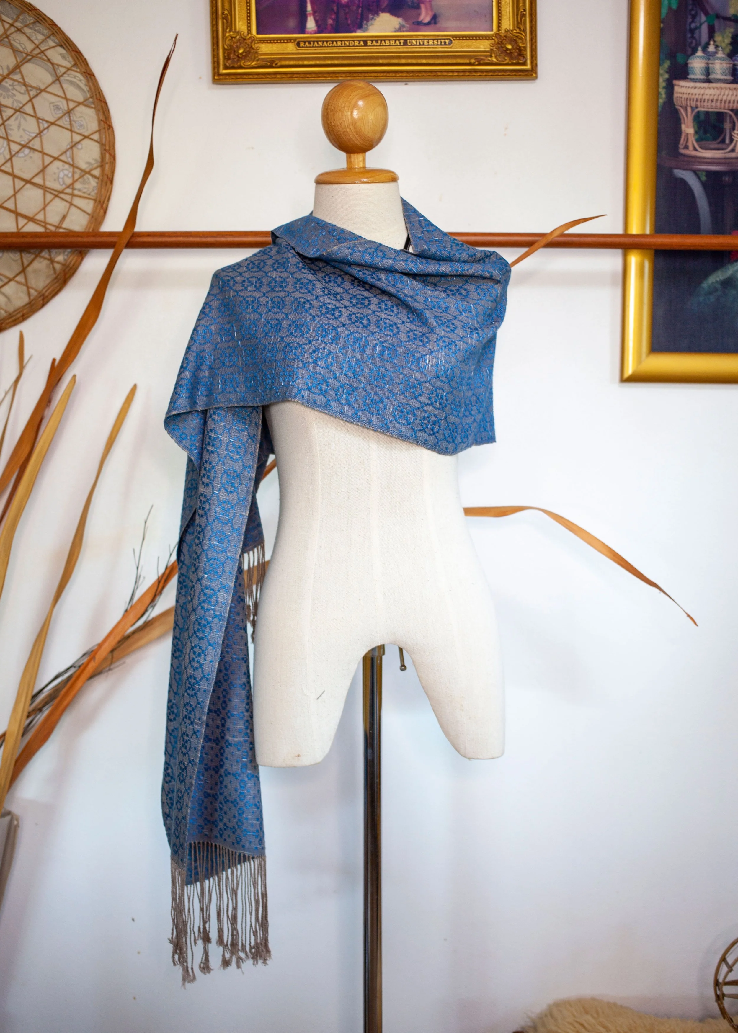 VI Scarf Crystal in Indigo and Ebony fruit