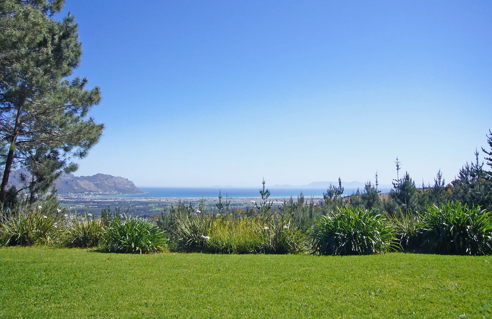 The view of the ocean from Lalapanzi's Main Lodge – Gordon's Bay to the left and Cape Point in the distance