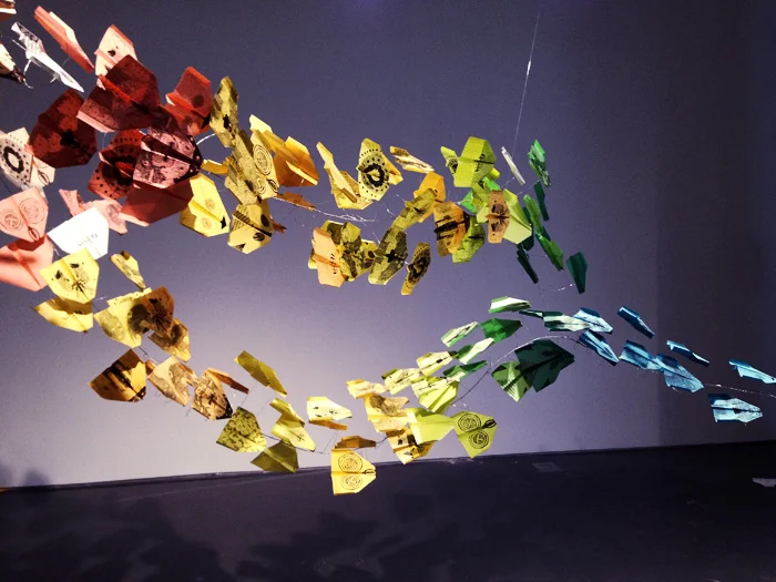James Paterson 's gorgeous paper plane installation. You could make your own there as well as pocket some of James's art.