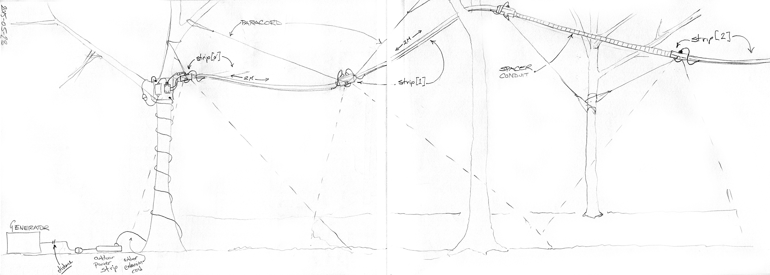 Above: unified harness concept sketch. Below: finalized harness installation, for comparison. 
