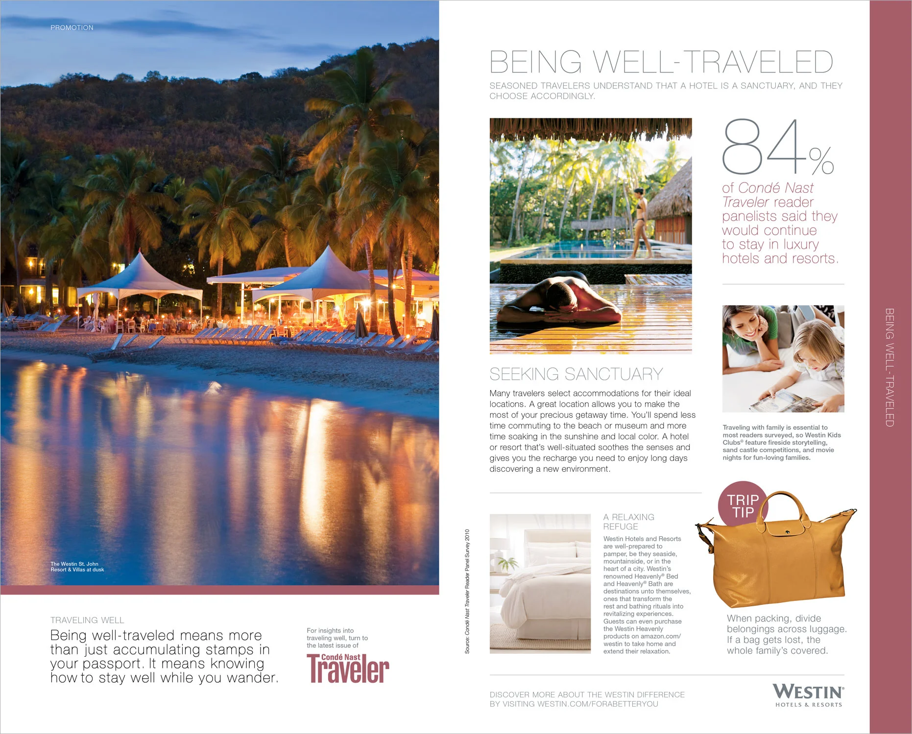 Westin Tabbed Section for Condé Nast Publications