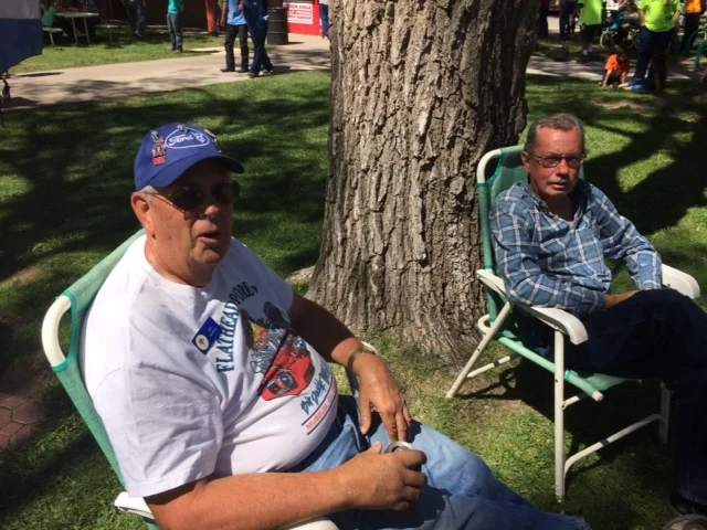 Jim and Sam relaxing