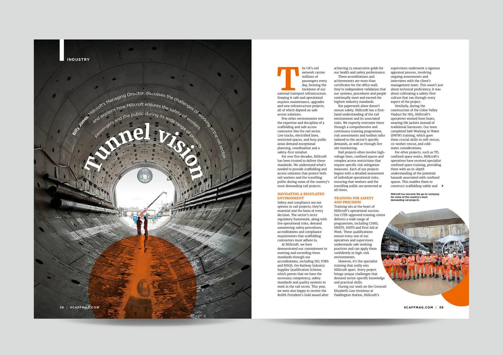 Editorial design for the trade magazine Scaffmag for scaffolders and construction workers