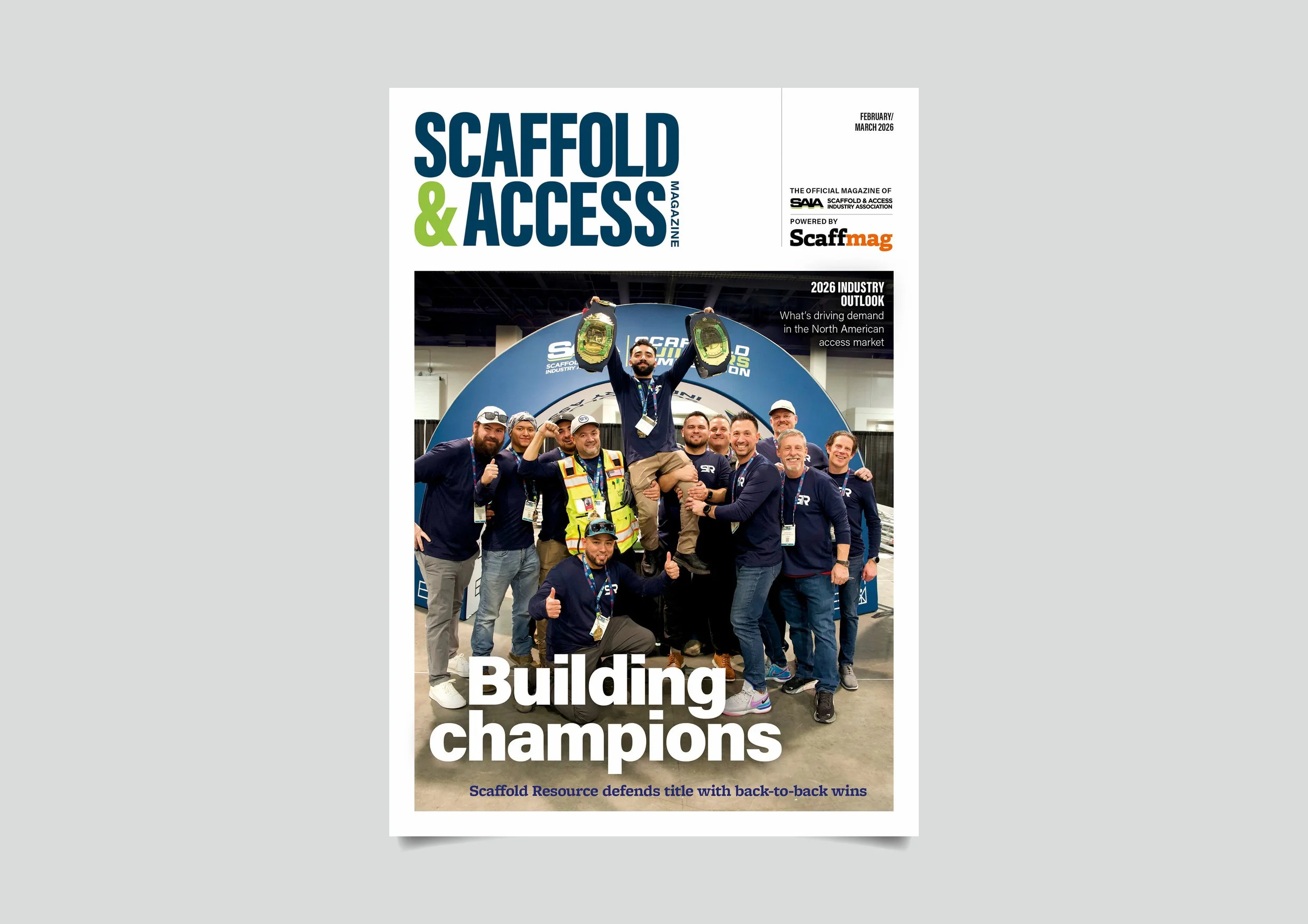 Editorial design for the trade magazine SAIA for scaffolders and construction workers in the US
