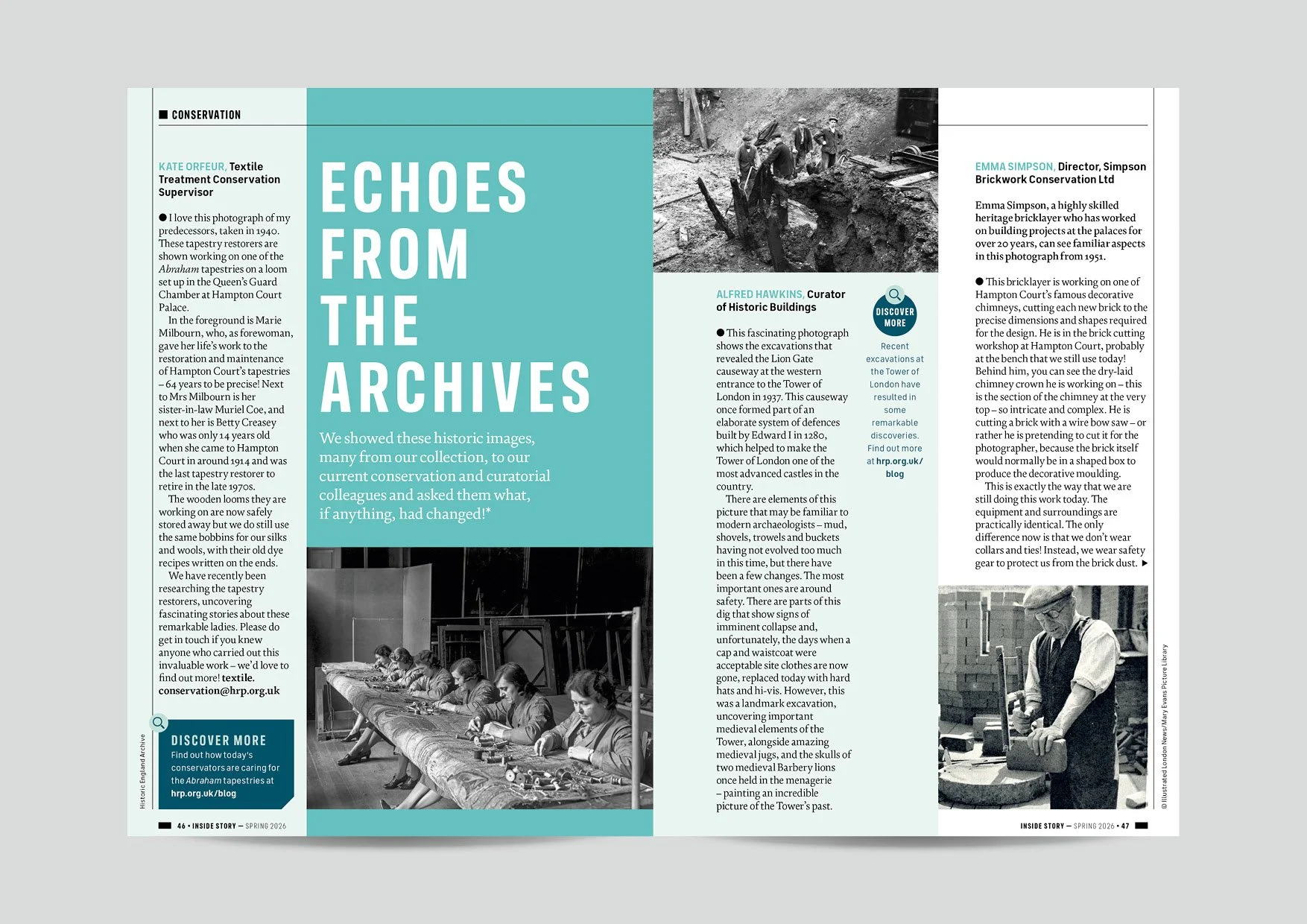 Inside Story magazine feature design for the Historic Royal Palaces