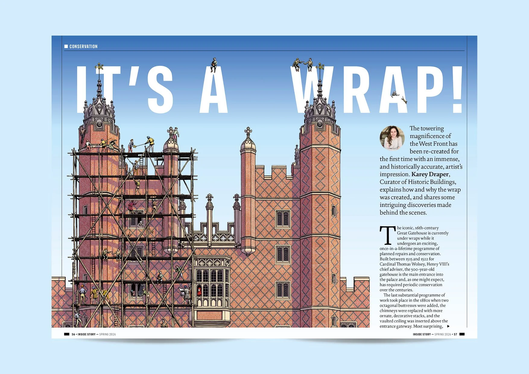 Inside Story magazine feature design for the Historic Royal Palaces