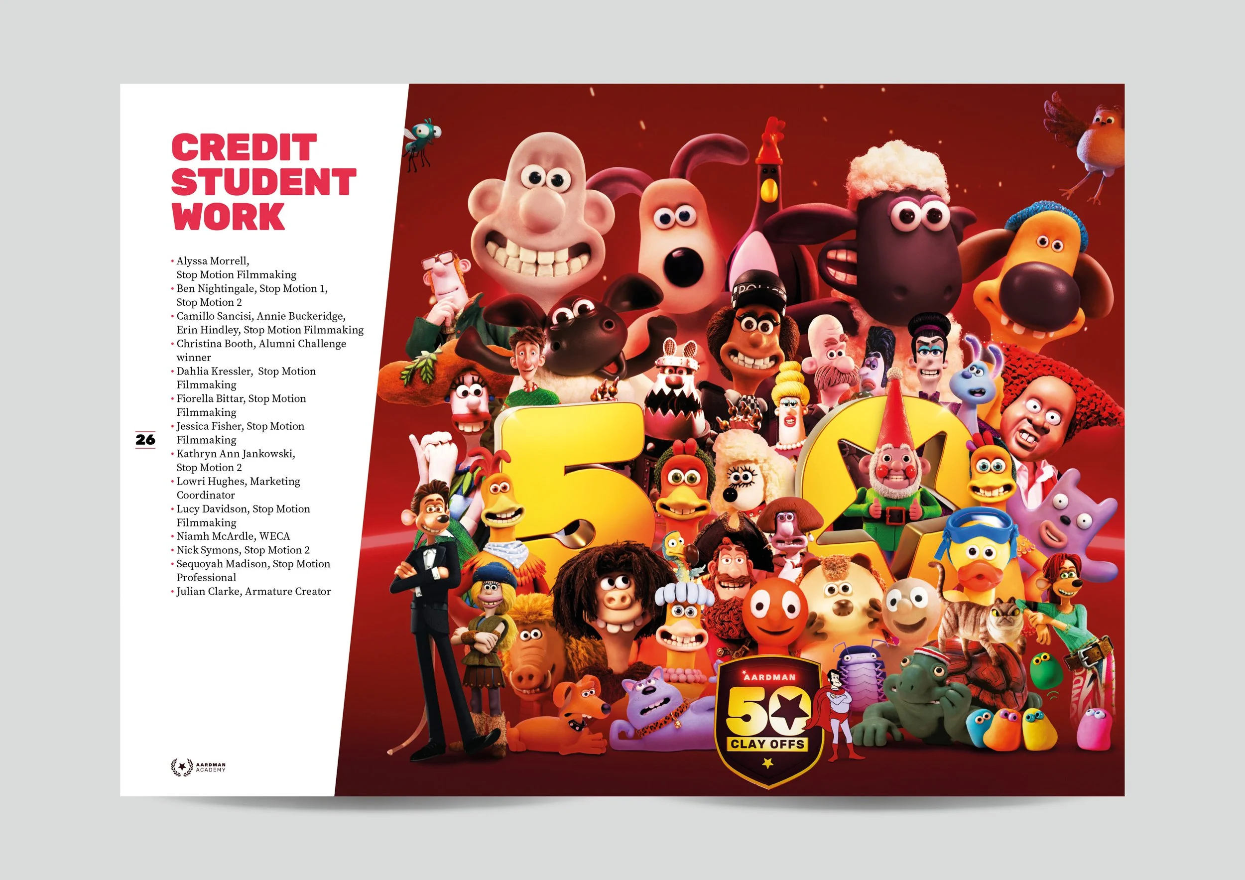 Aardman Academy Prospectus inside pages
