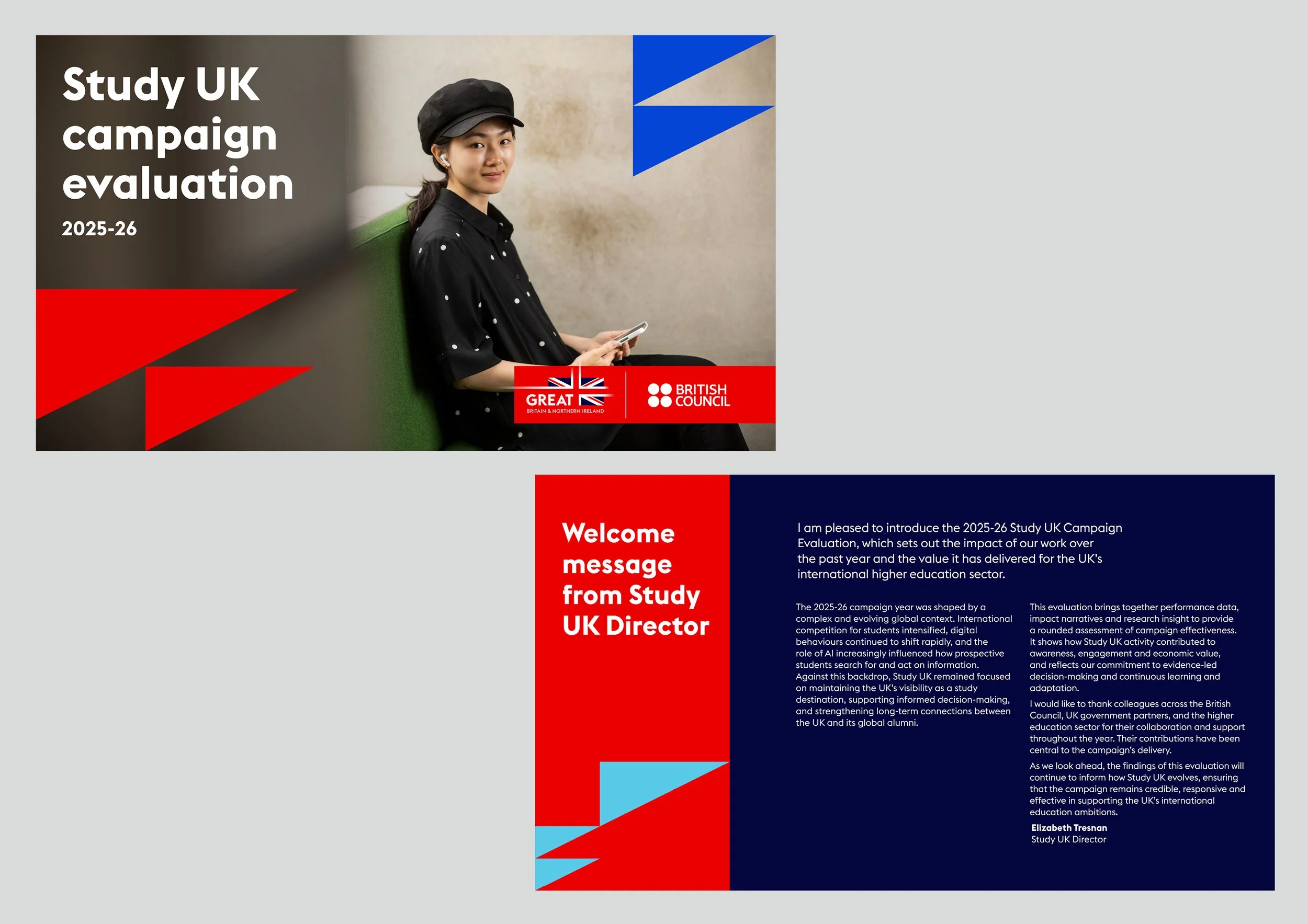 Study UK campaign evaluation presentation design