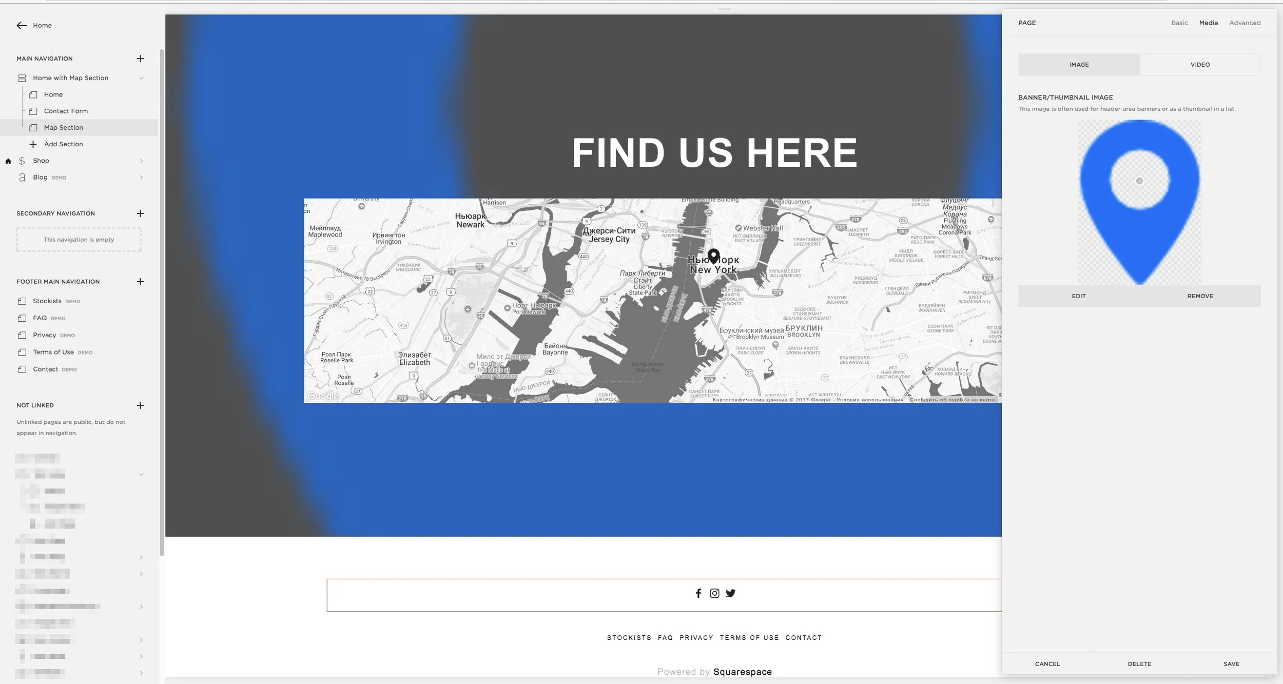 Home with Map Section — Parallax Map - Add Image