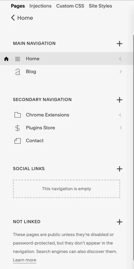 Quick Links to navigate most used pages