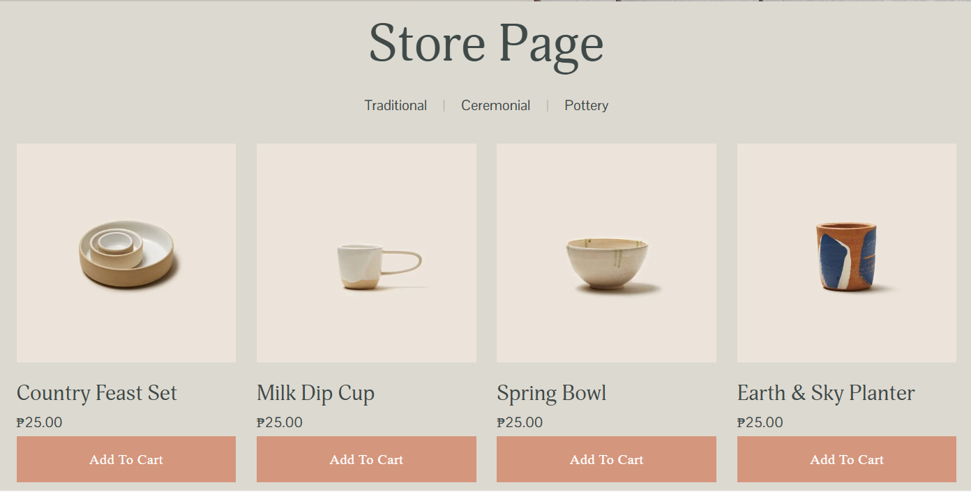 Squarespace native category filter