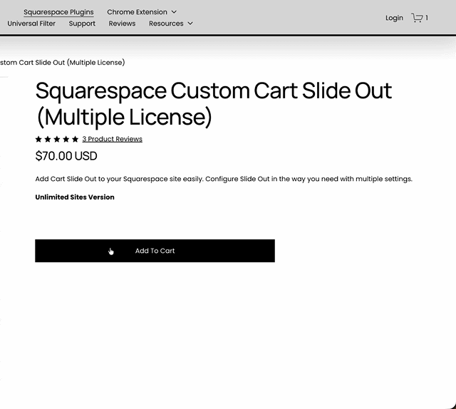 Squarespace Custom Cart Slide Out (Multiple License)