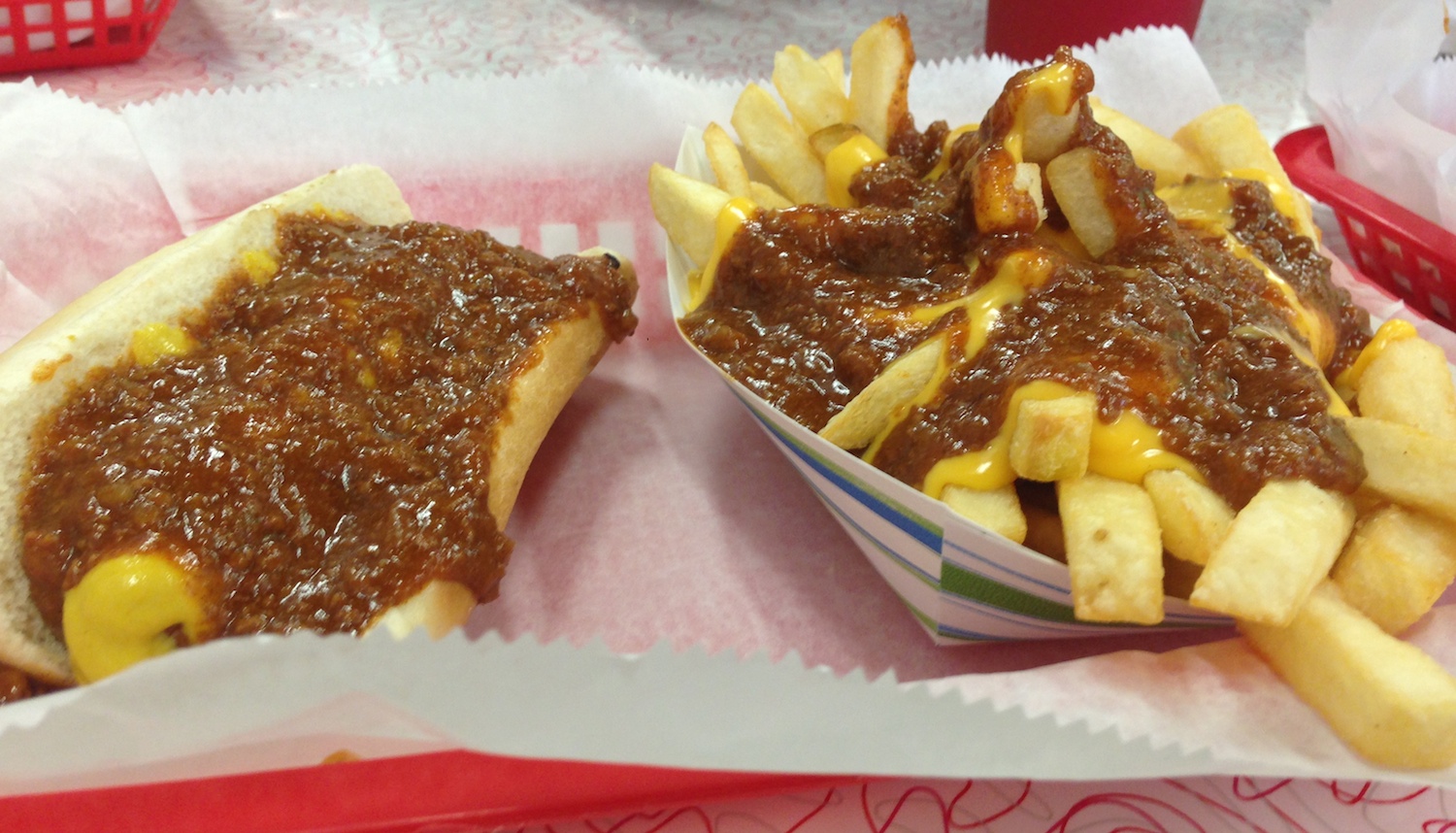 Coney Dog and Chili-Cheese Fries
