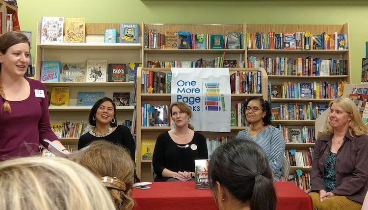 Book buyer Lelia Nebeker introducing the panel. Photo credit: Tara Kennedy