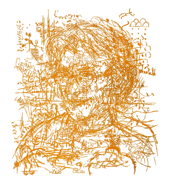 The Lovely Jungian Analyst   Watercolor and ink on paper, 52" x 48", 2011-13