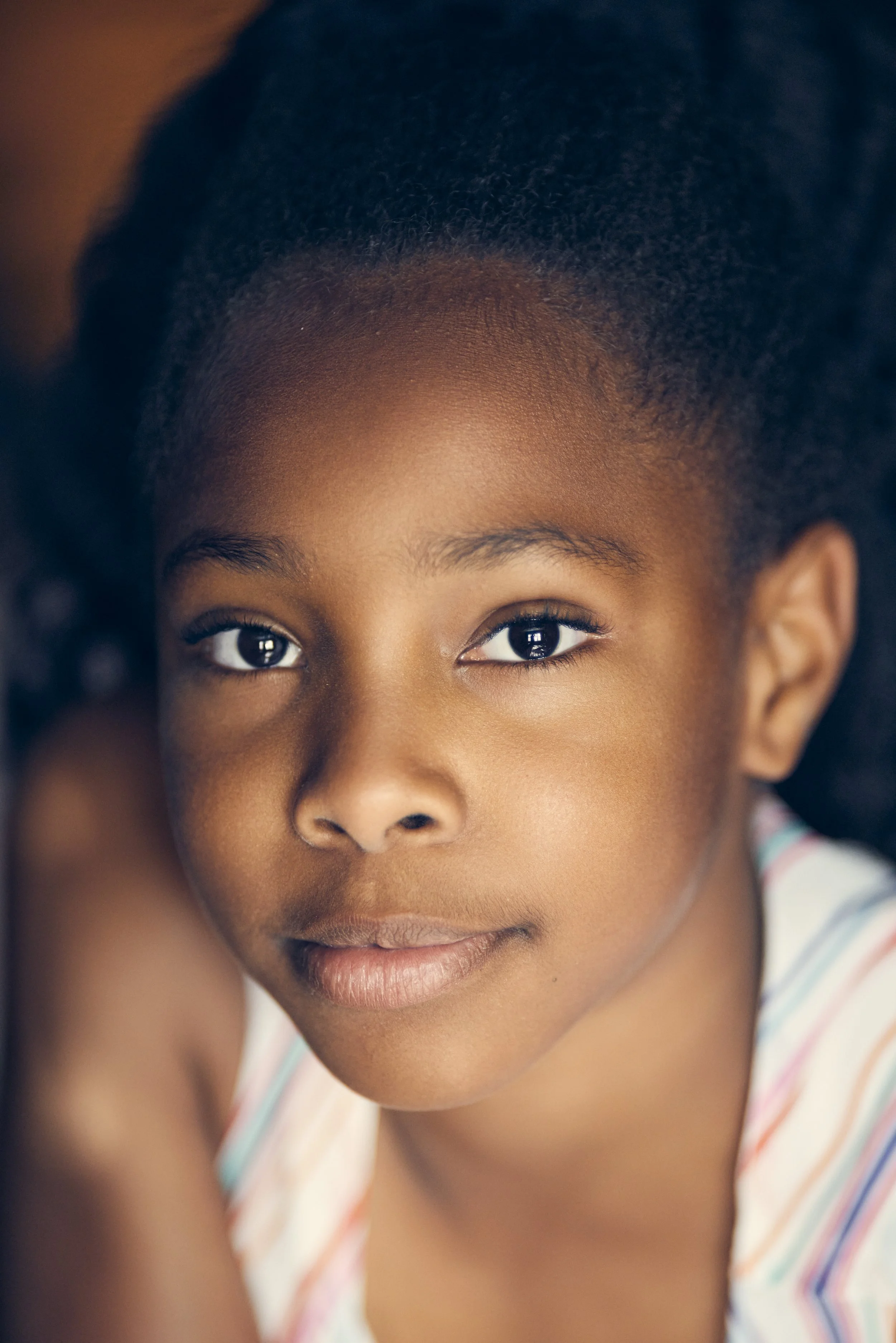 Close-Up Children’s Portrait with Warm Emotional natural Light