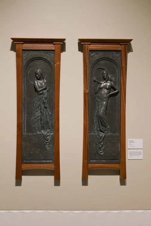  "Dawn & Dusk", (cast in Forton plaster and framed in Sapele Mahogany) 