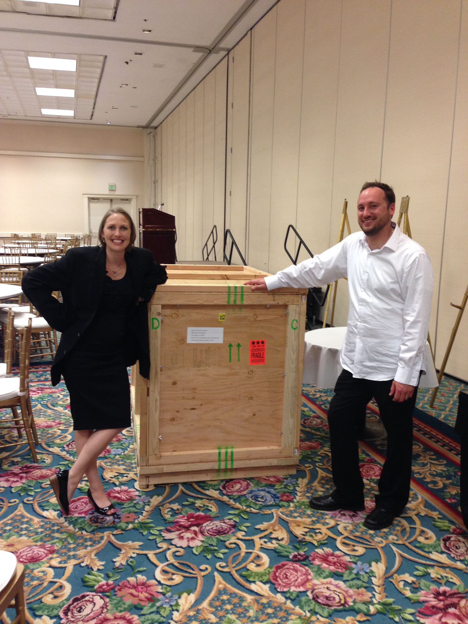 Sculpture re-crated after the banquet