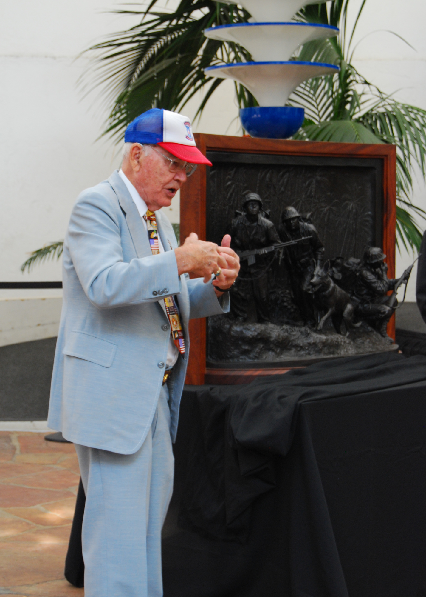 Charles Meacham Sr. sharing about his experiences fighting in the Solomon Islands