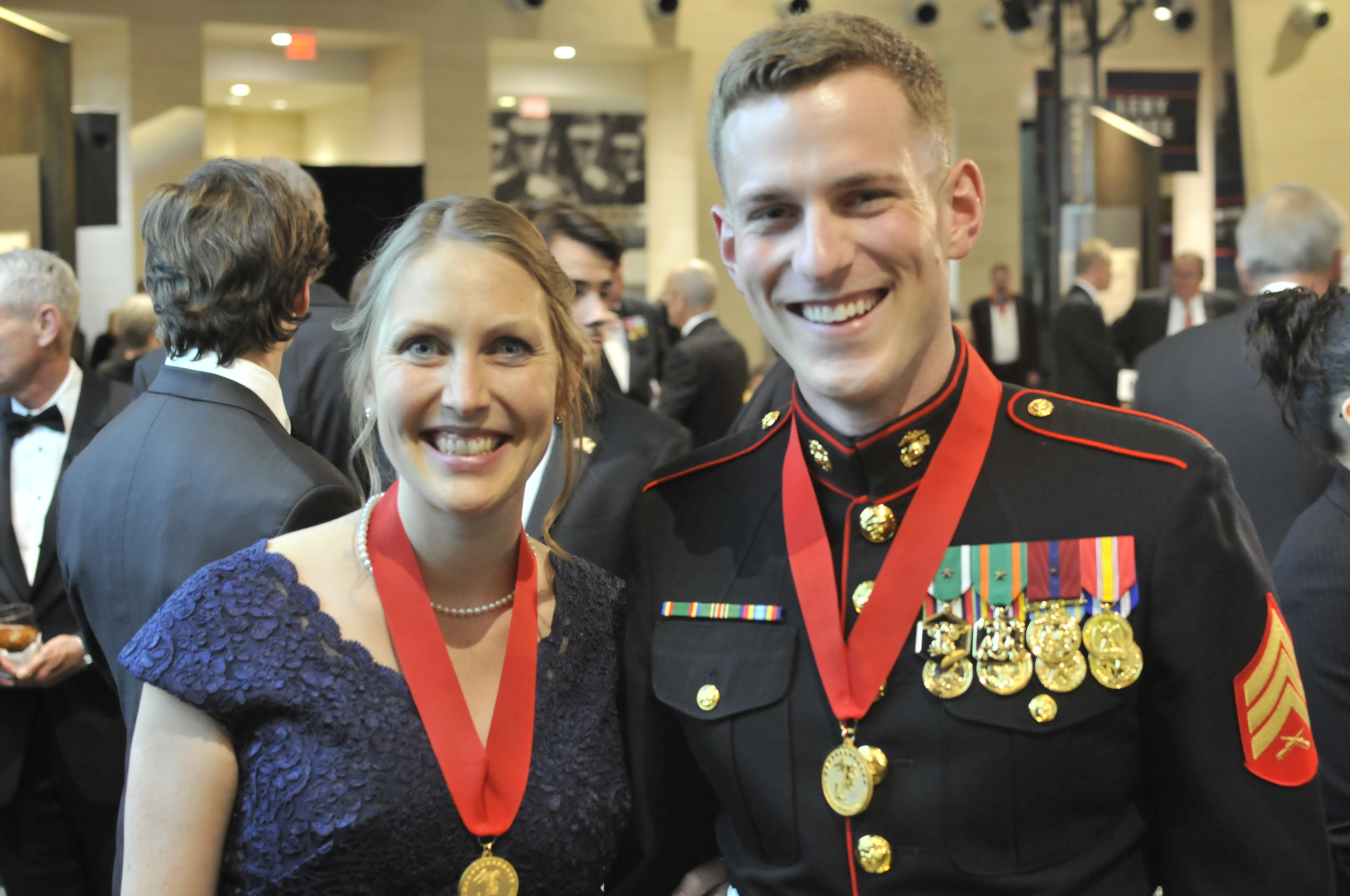  Mardie Rees &amp; fellow Washingtonian/award recipient, Sergeant Reece Lodder, USMC 