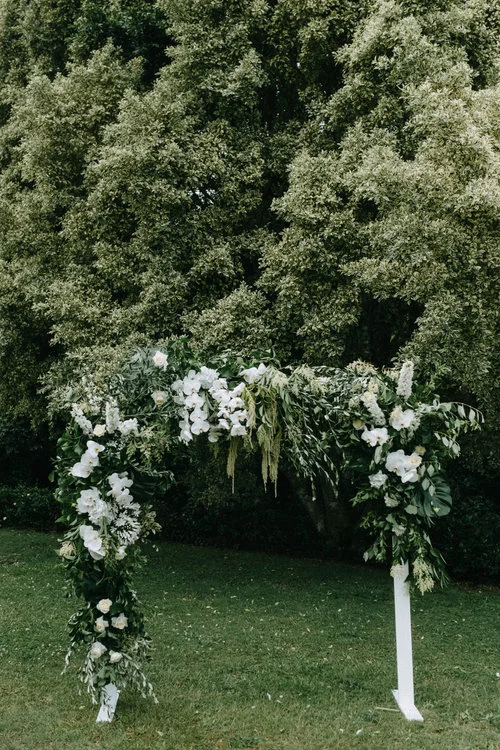 WHITE FREESTANDING 2 POST ARBOR $100