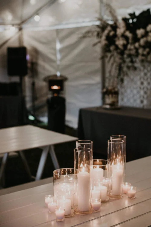 GLASS CYLINDERS L $15 M $10 S $5 - Candle included
