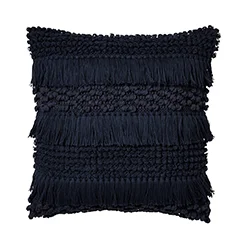 NAVY BLUE FRINGE CUSHION $10