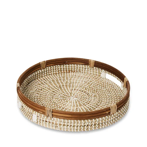 WICKER NATURAL TRAY $15