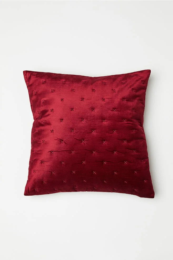 RED QUILTED CUSHION $10