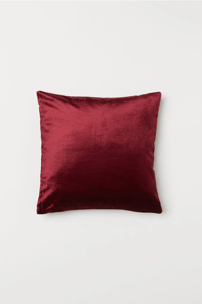 DEEP RED VELVET CUSHION $10