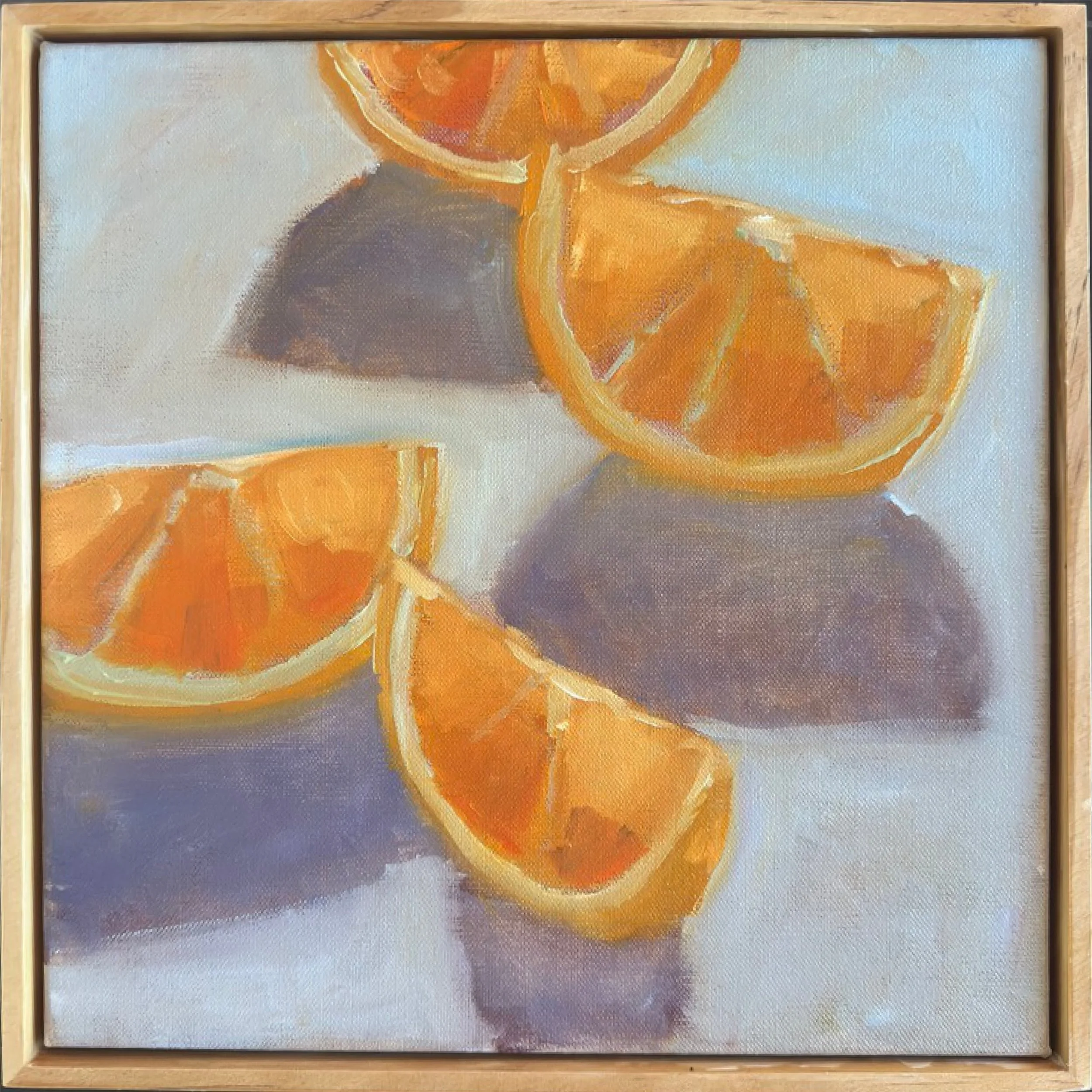 Quarter Time Oil on Linen, Floating Frame, 300x300mm $800