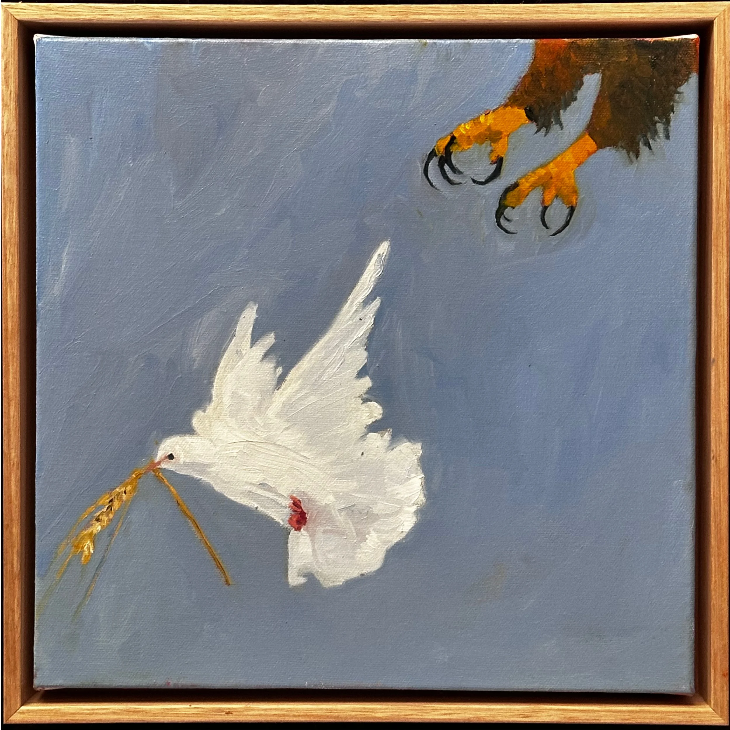Wheat Love Prey, Oil on Linen, Floating Frame 300x300mm $800