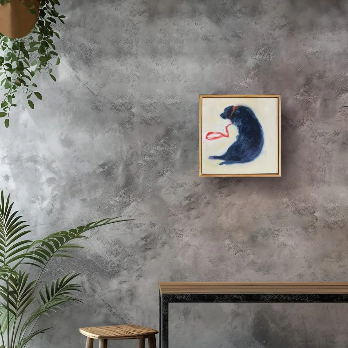 Let Sleeping Dogs Lie, Oil on Linen Floating Frame, 300x300mm $800.