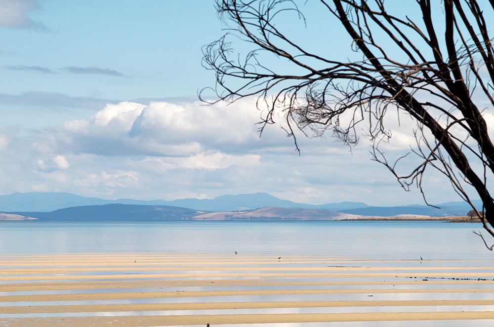 Timing is everything. Tide is out, revealing the sandbar ridges.