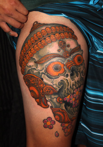 Tibetan ornamental skull for Mike — Chris O'Donnell Tattoo