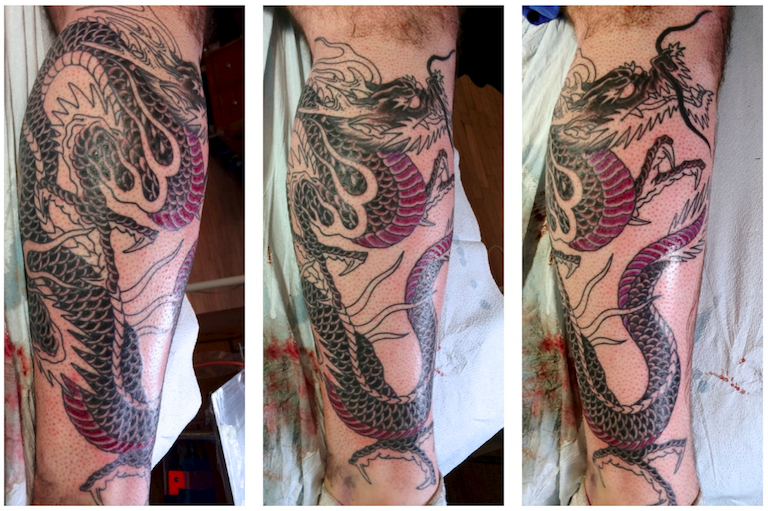 In-progress tattoo by Chris O'Donnell 2014