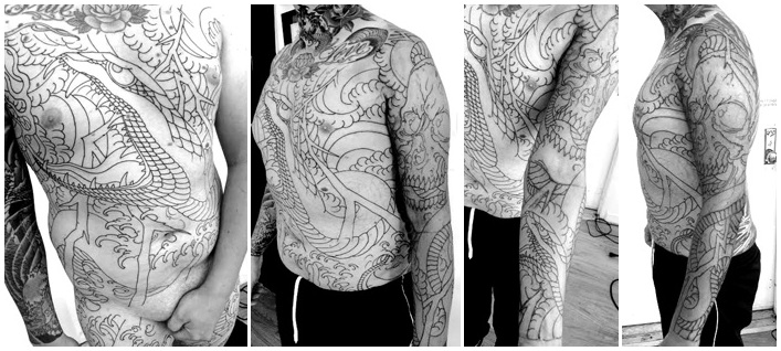 In-progress tattoo by Chris O'Donnell 2014