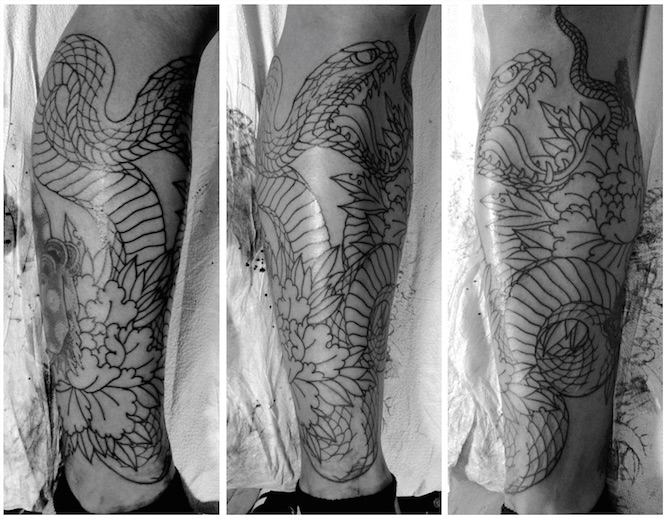 In-progress tattoo by Chris O'Donnell 2014
