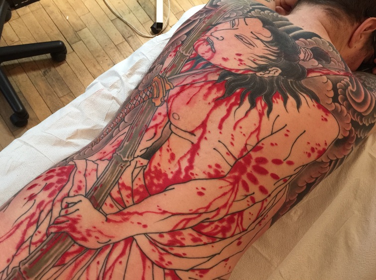 In-progress tattoo by Chris O'Donnell 2017