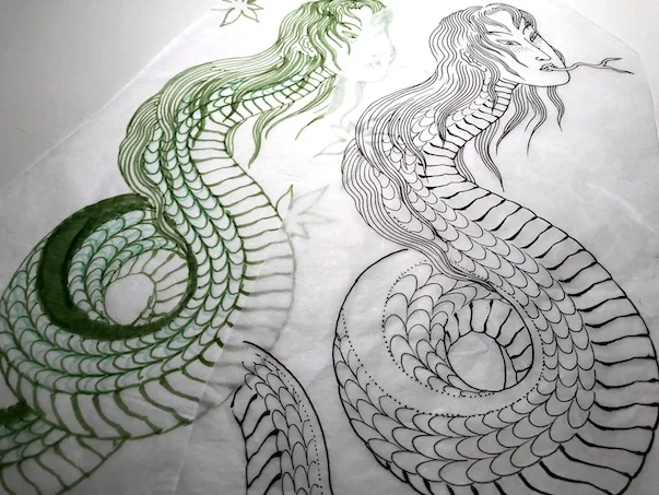Tattoo prep drawing by Chris O'Donnell 2018