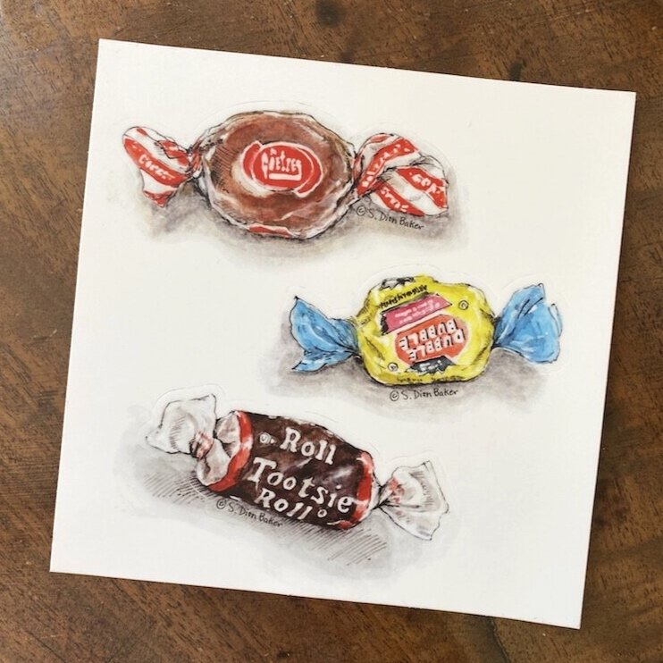 Three Candies Sticker Sheet