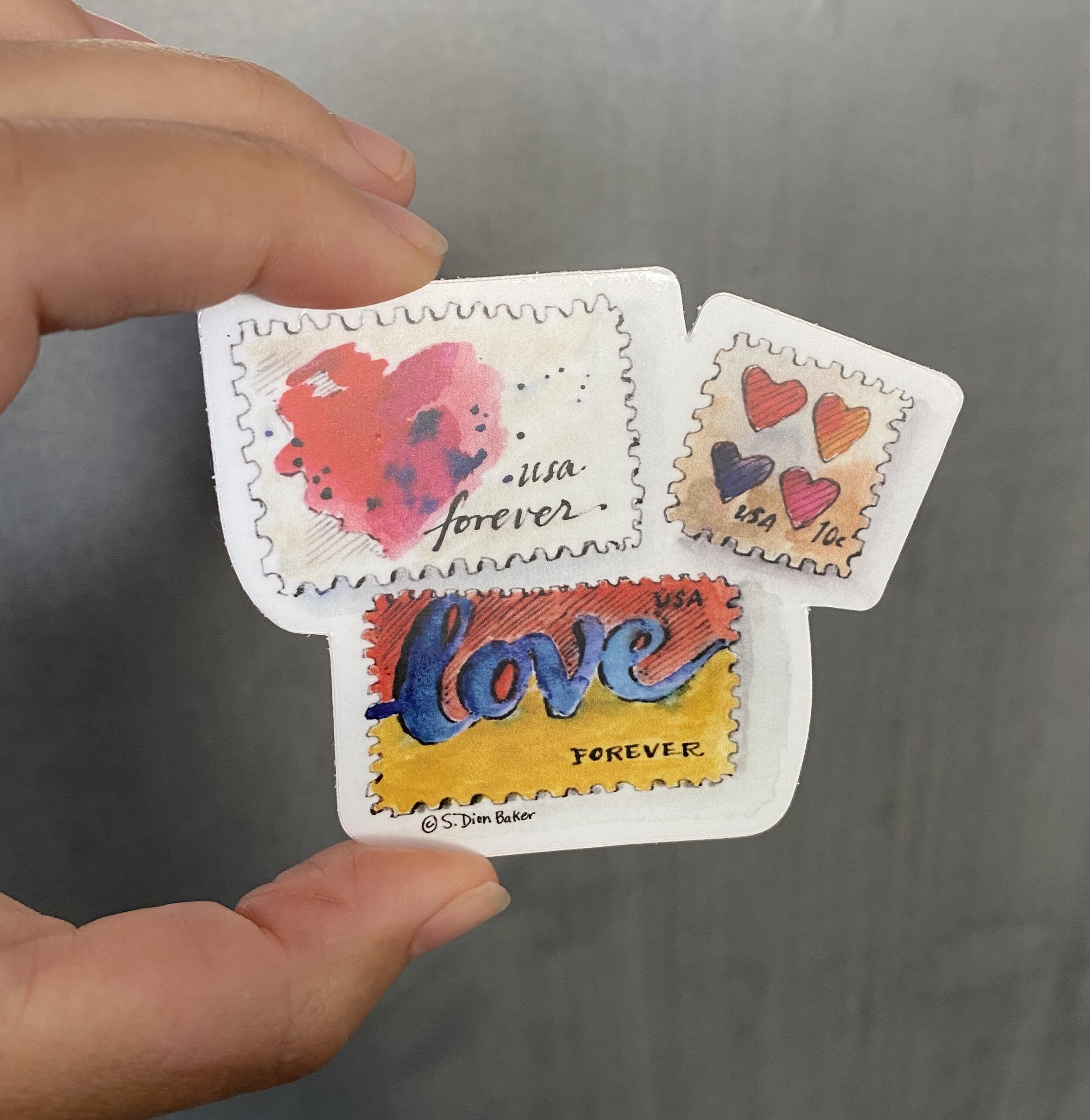 Three Love Stamps Sticker