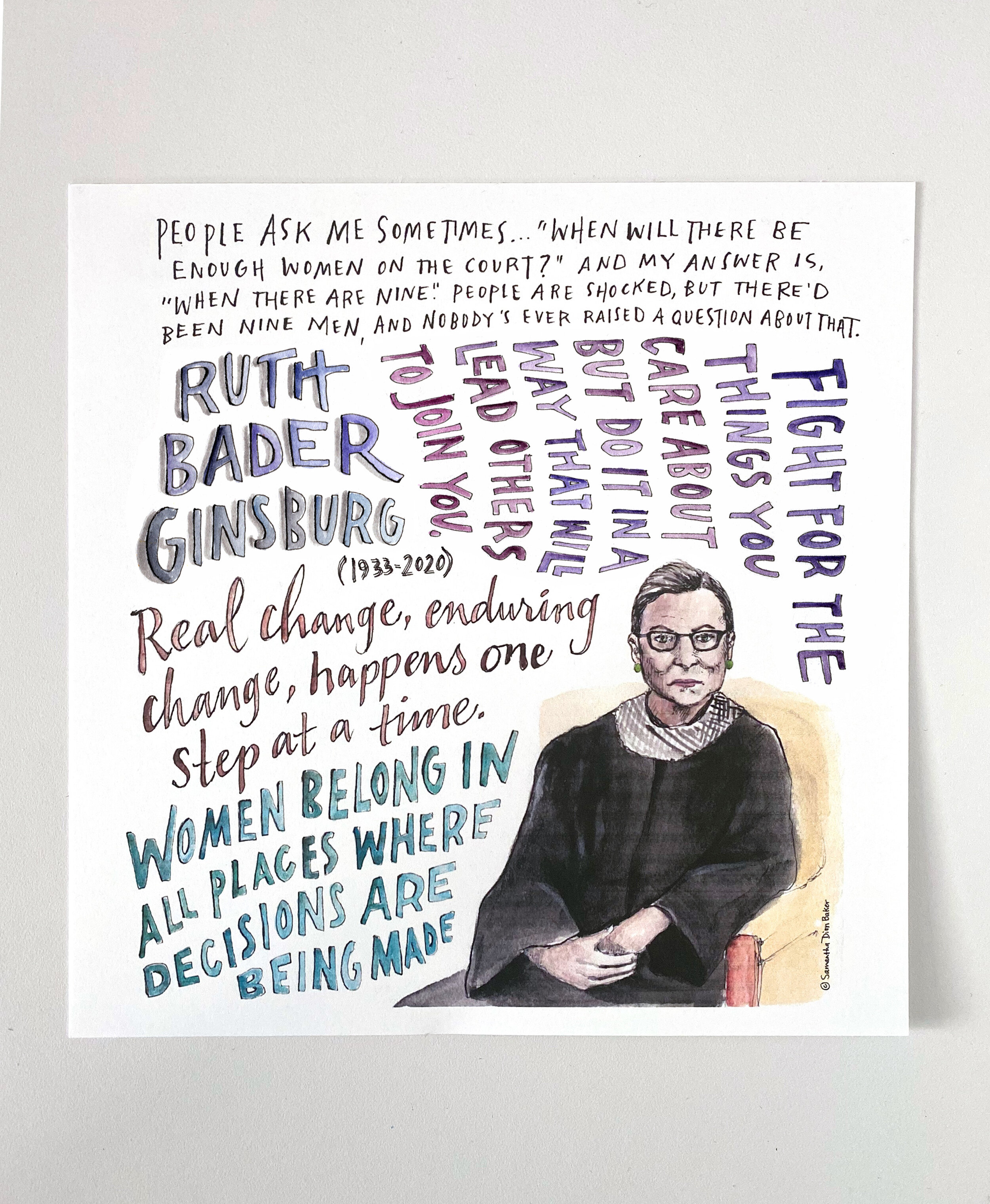 Tribute to Ruth Bader Ginsburg Print