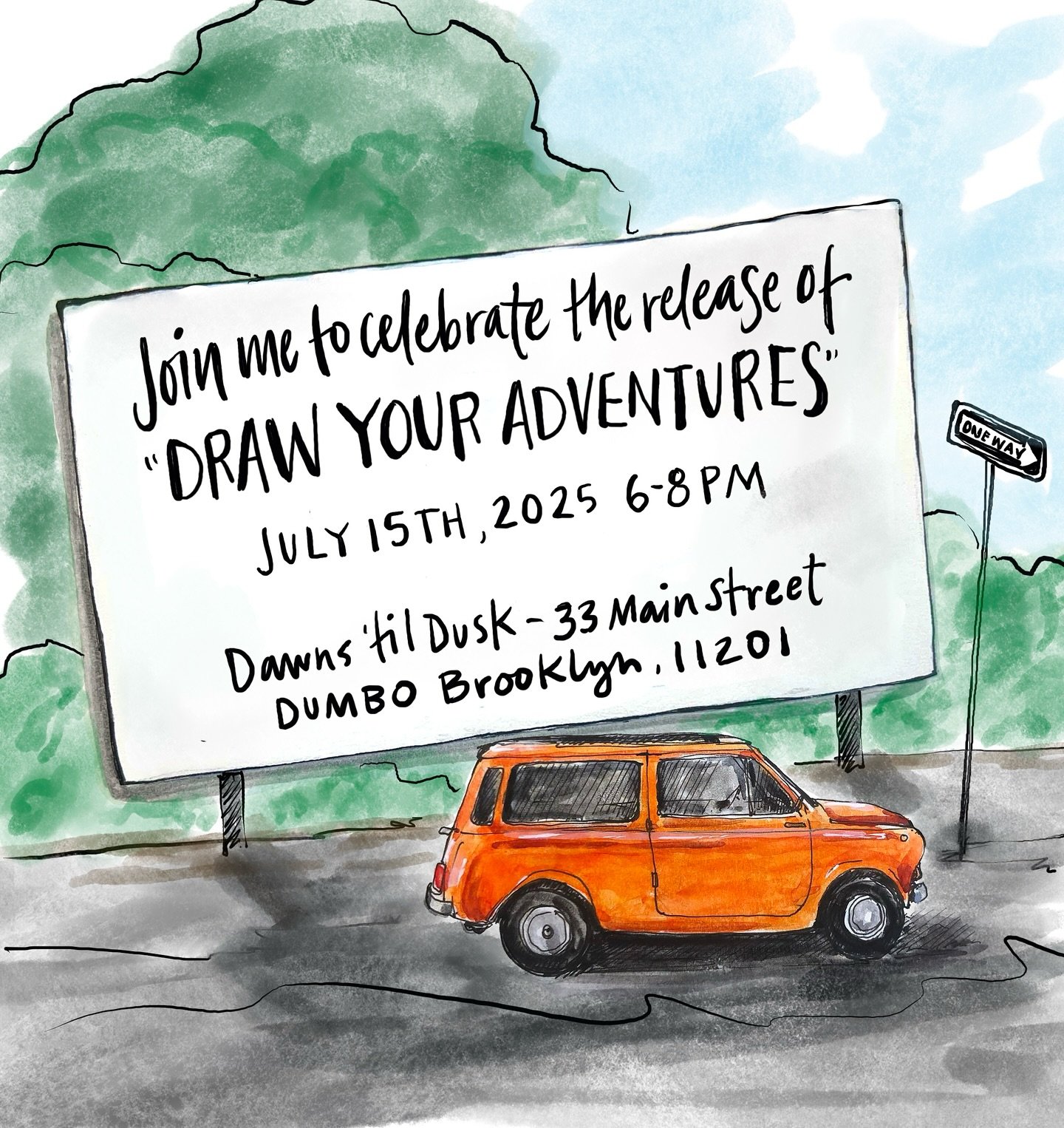 New York friends! Join me on July 15th (right on publication date) to celebrate my new book &ldquo;Draw Your Adventures&rdquo;. My friend Dawn is hosting and we will have some drinks, snacks, yummy @onegirlcookies and lots of books! Anyone who brings