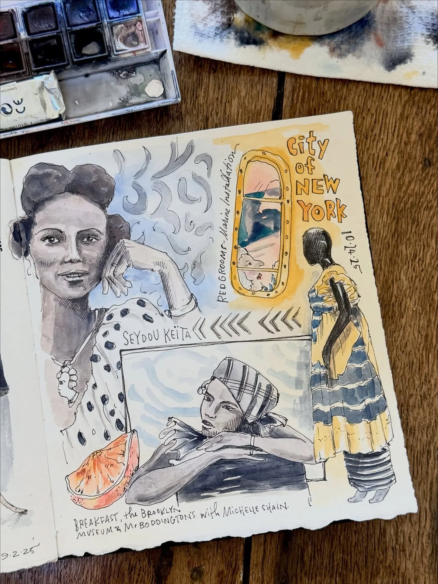 I had such a great morning and afternoon yesterday with @m44art doing some Brooklyn things. Especially loved the exhibit at the @brooklynmuseum and visiting @mrboddington for the first time. #drawyourday #drawyourworld #drawyouradventures