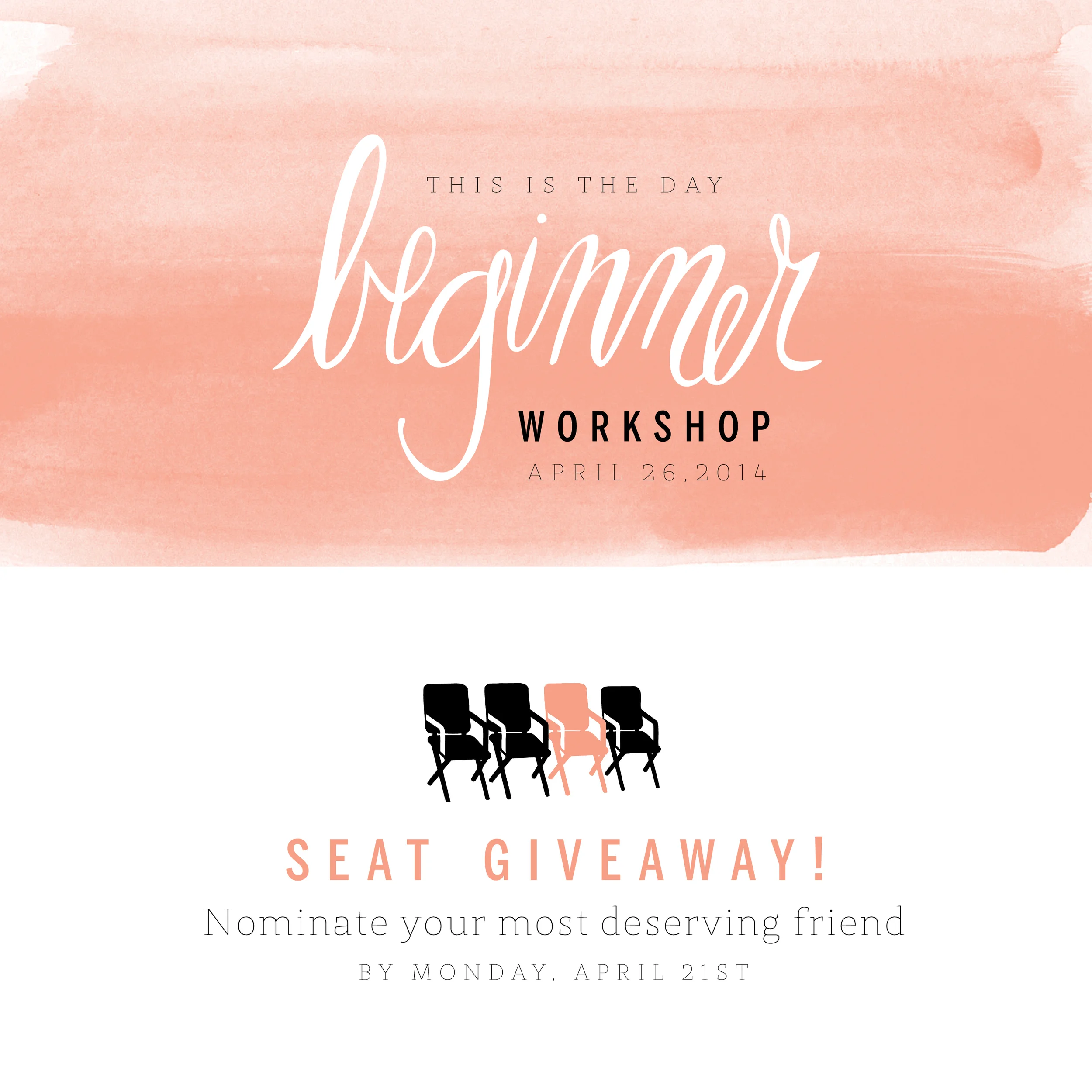 This is the Day Beginner Photography Workshop Seat Giveaway!